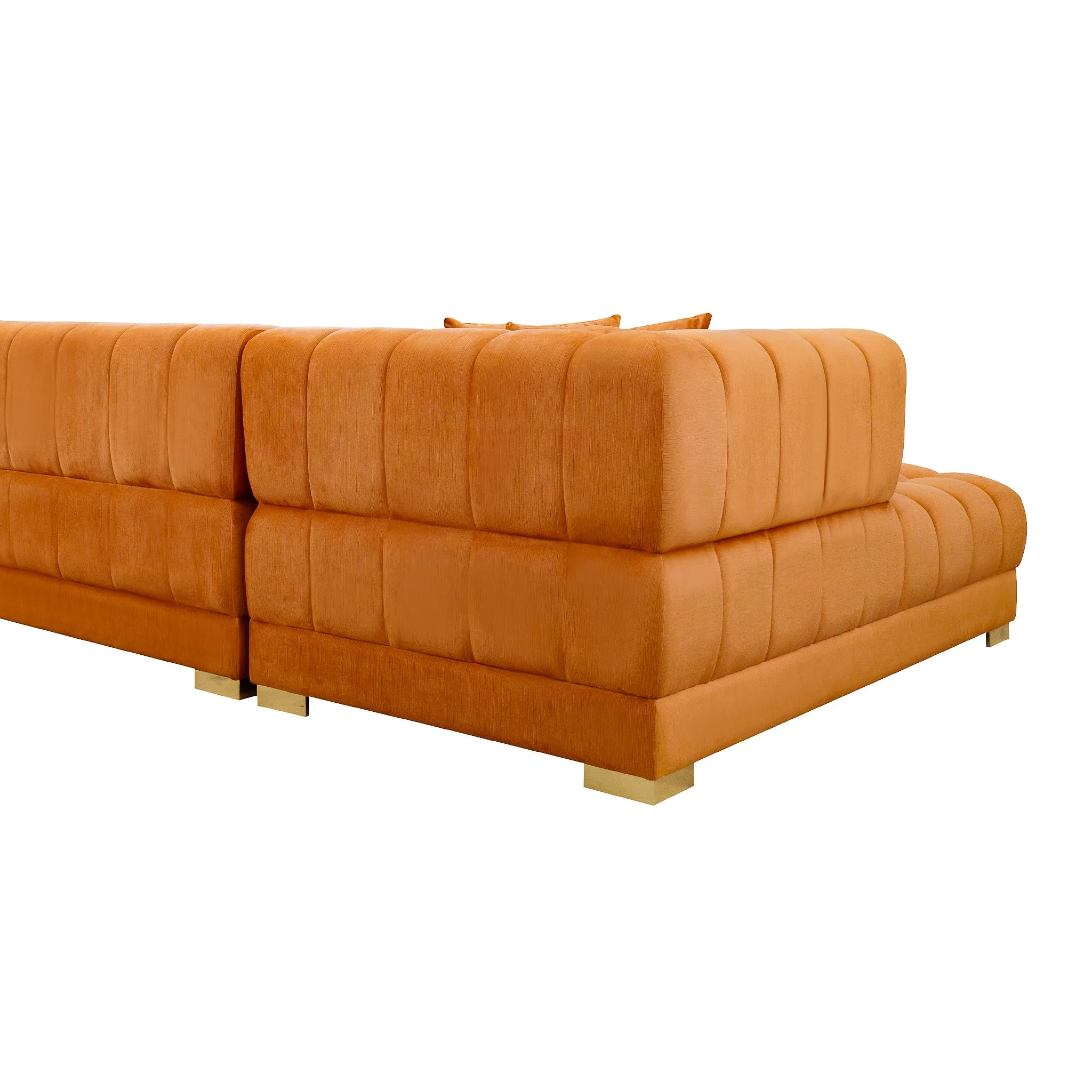 Marlow Cognac Velvet U Shape Corner Sofa - Image 7
