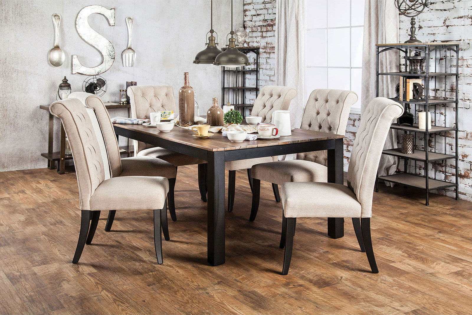 Marshall Beige & Antique Black Dining Chair (Set of 2) - Image 2