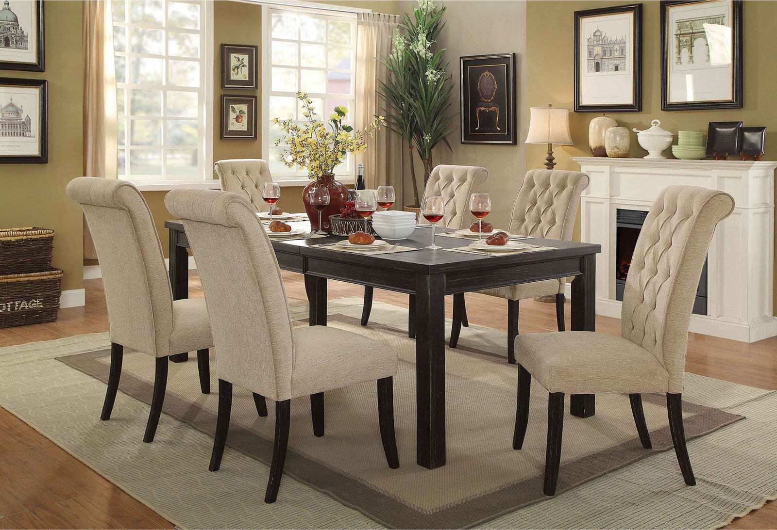Marshall Beige & Antique Black Dining Chair (Set of 2) - Image 4