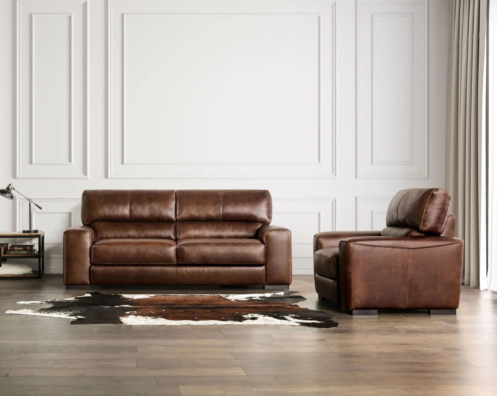 Marsicano Cognac Real Italian Leather Sofa - Image 4
