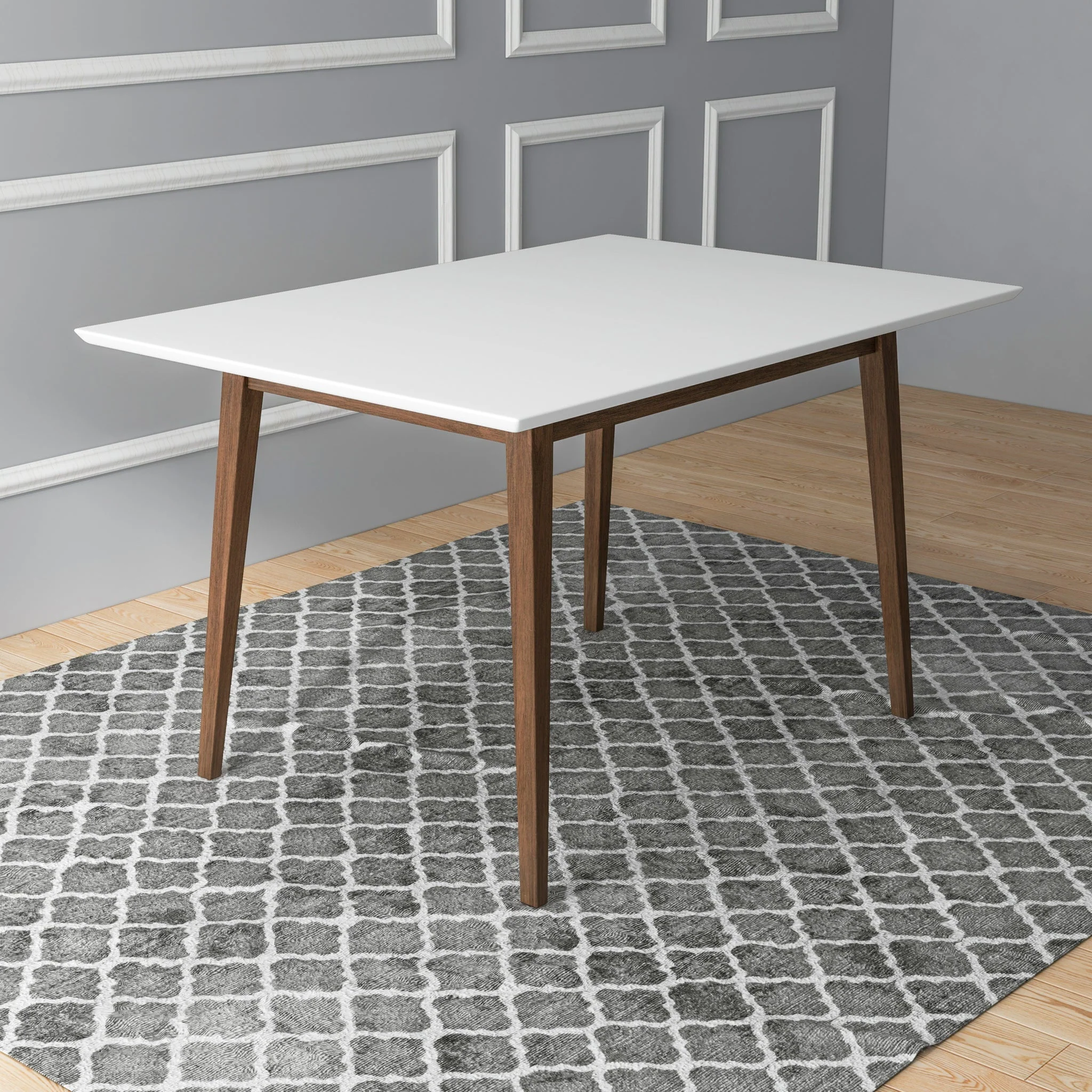 Mary Modern Style Solid Wood Rectangular Dining Kitchen Table 47" - Image 6