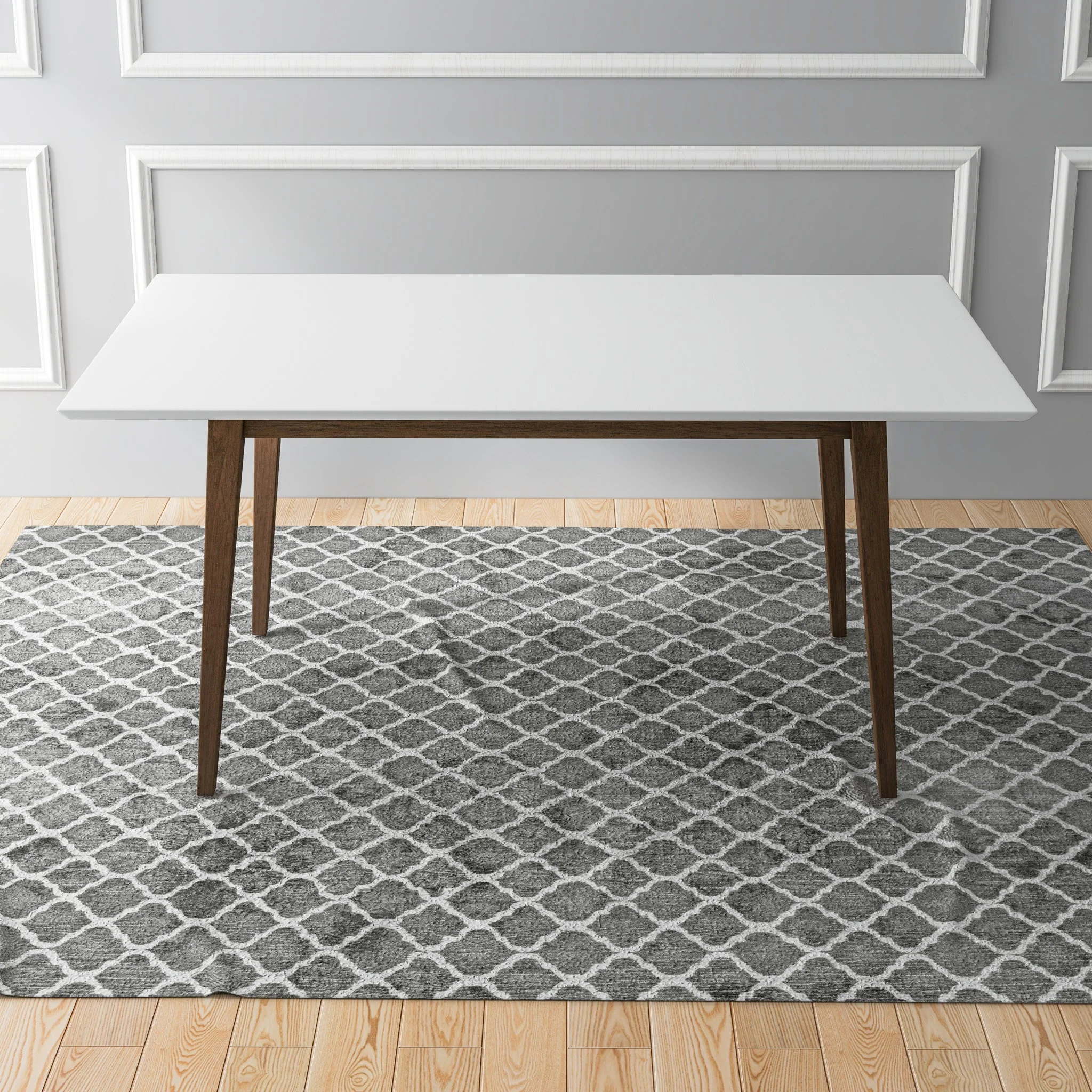 Mary Modern Style Solid Wood Rectangular Dining Kitchen Table 63" - Image 7