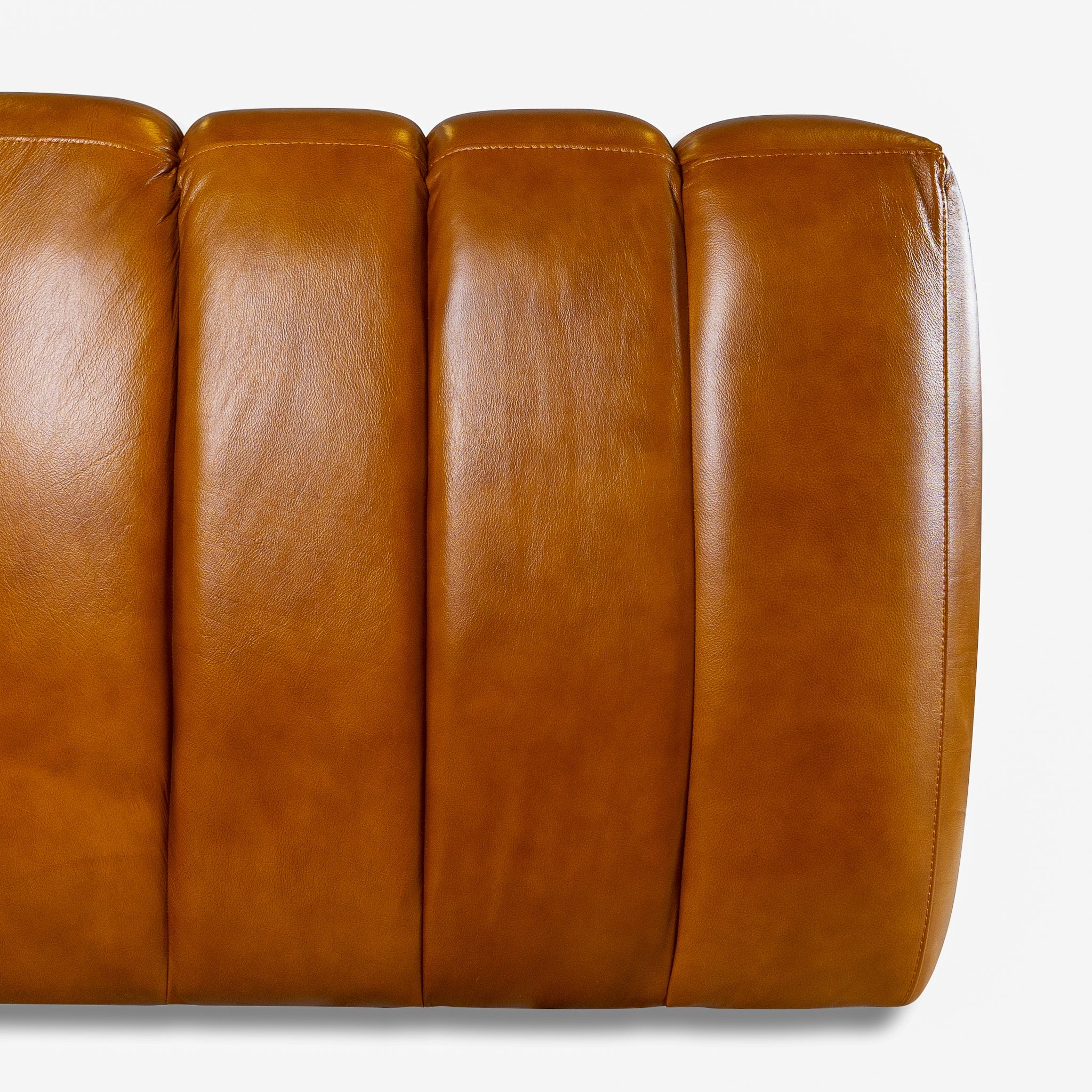 Maverik Genuine Cognac Leather Couch - Image 7