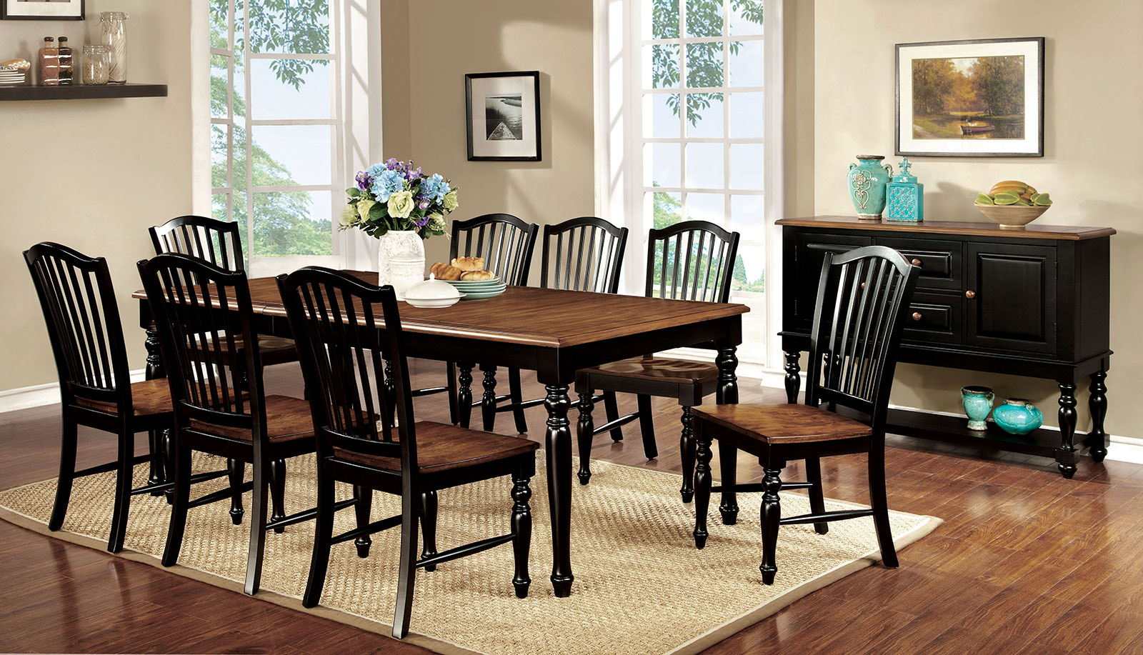 Mayville Black & Antique Oak Dining Chair (Set of 2) - Image 2