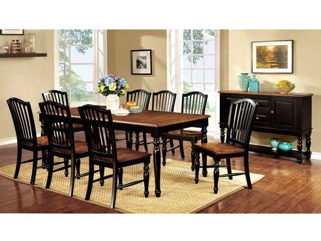 Mayville Black/Antique Oak Dining Table w/ 1 X 18" Leaf