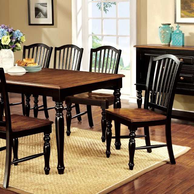 Mayville Black/Antique Oak Dining Table w/ 1 X 18" Leaf - Image 5