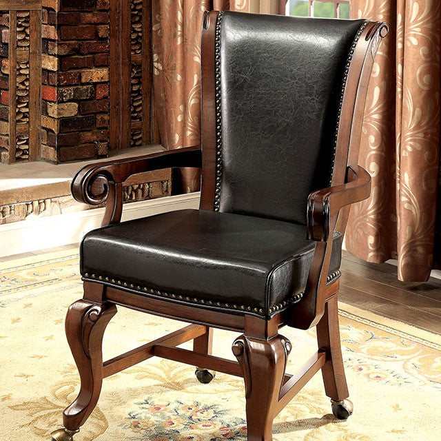 Melina Brown Cherry/Black Arm Chair - Image 2