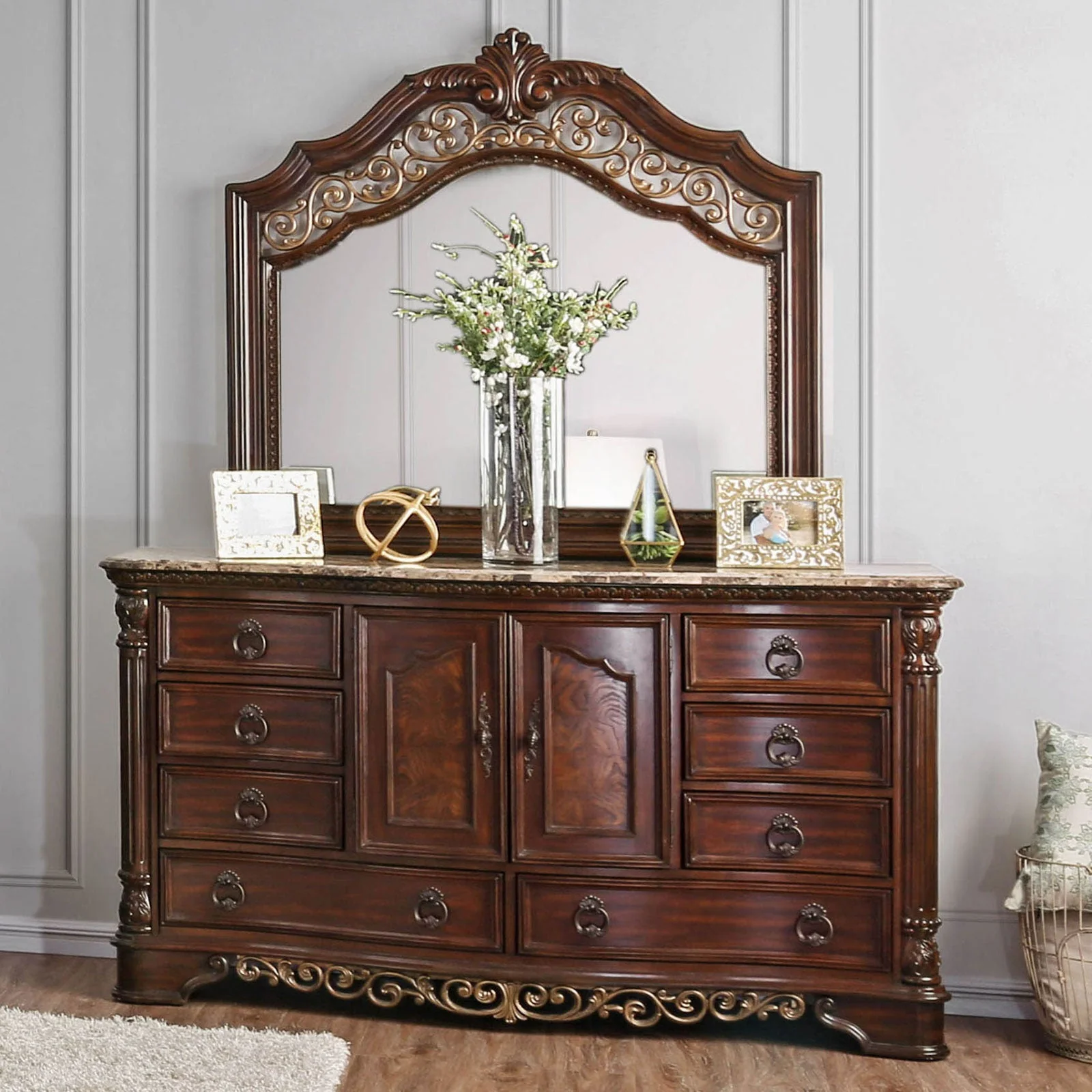 Menodora Brown Cherry 4 Pc. Queen Bedroom Set - Image 6