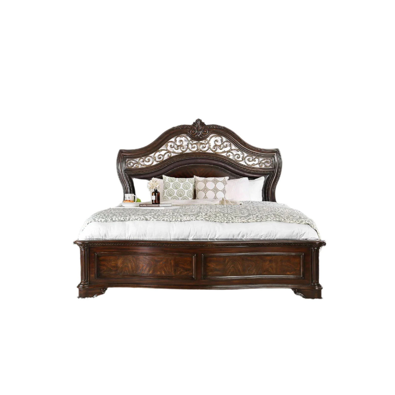 Menodora Brown Cherry 5 Pc. Queen Bedroom Set w/ Chest - Image 2