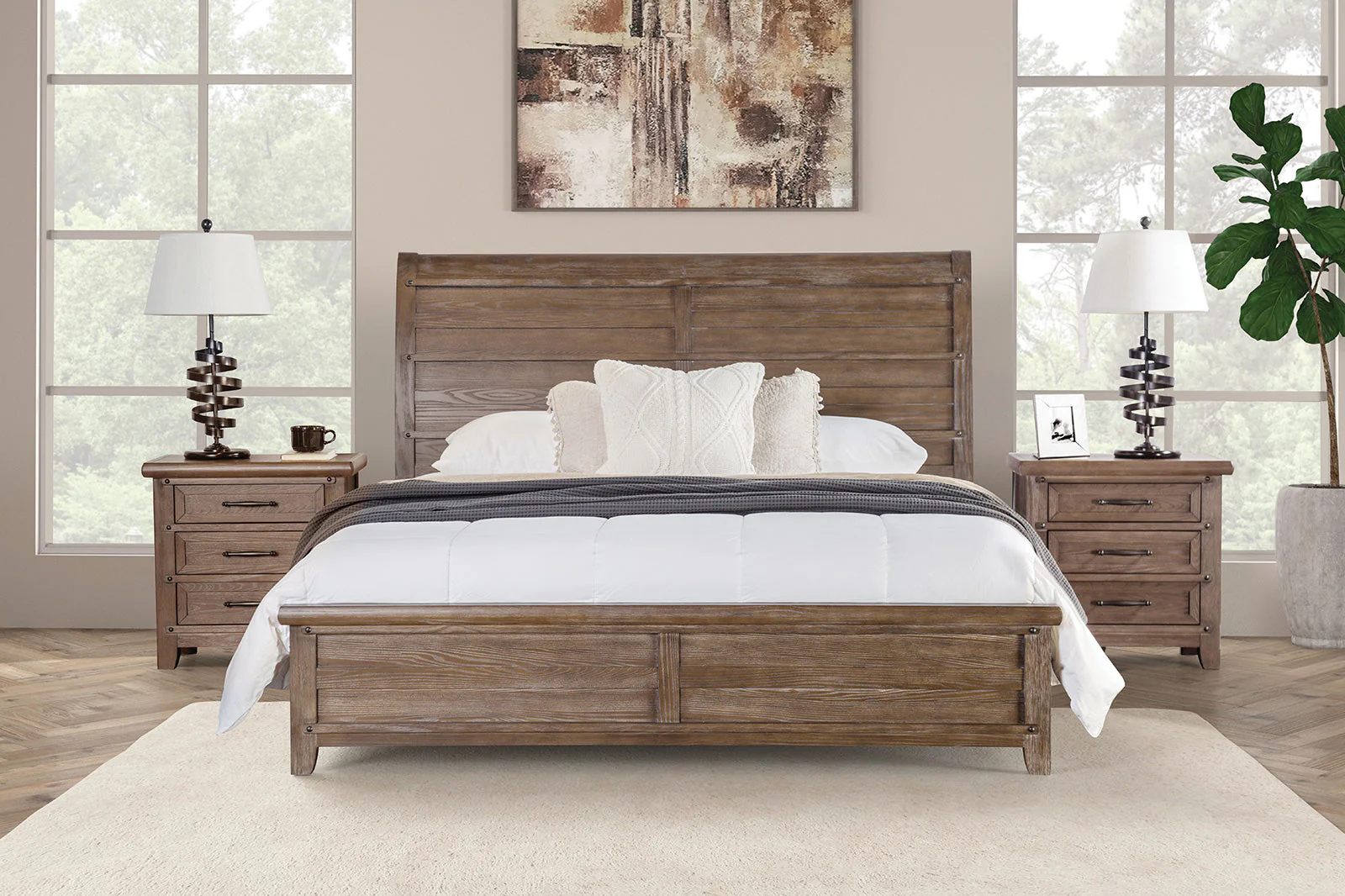 Merthyr Brown 5 Pc. Queen Bedroom Set w/ 2NS - Image 3