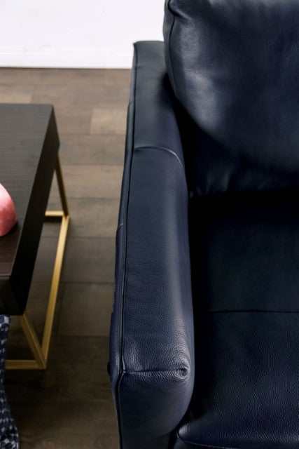 Mezzanotte Midnight Blue Real Italian Leather Sofa - Image 5