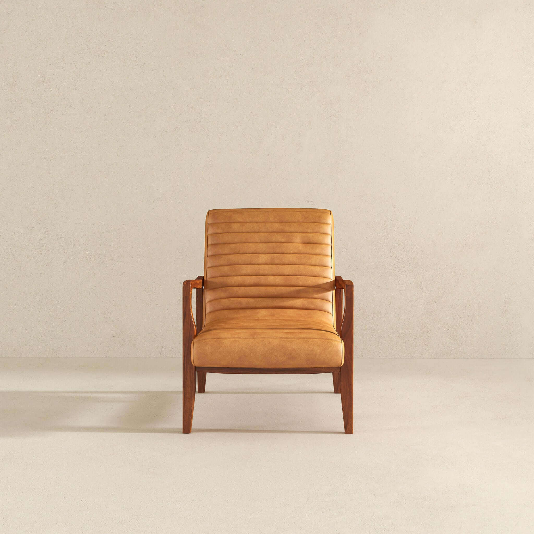 Micah Genuine Tan Leather Accent Chair - Image 5