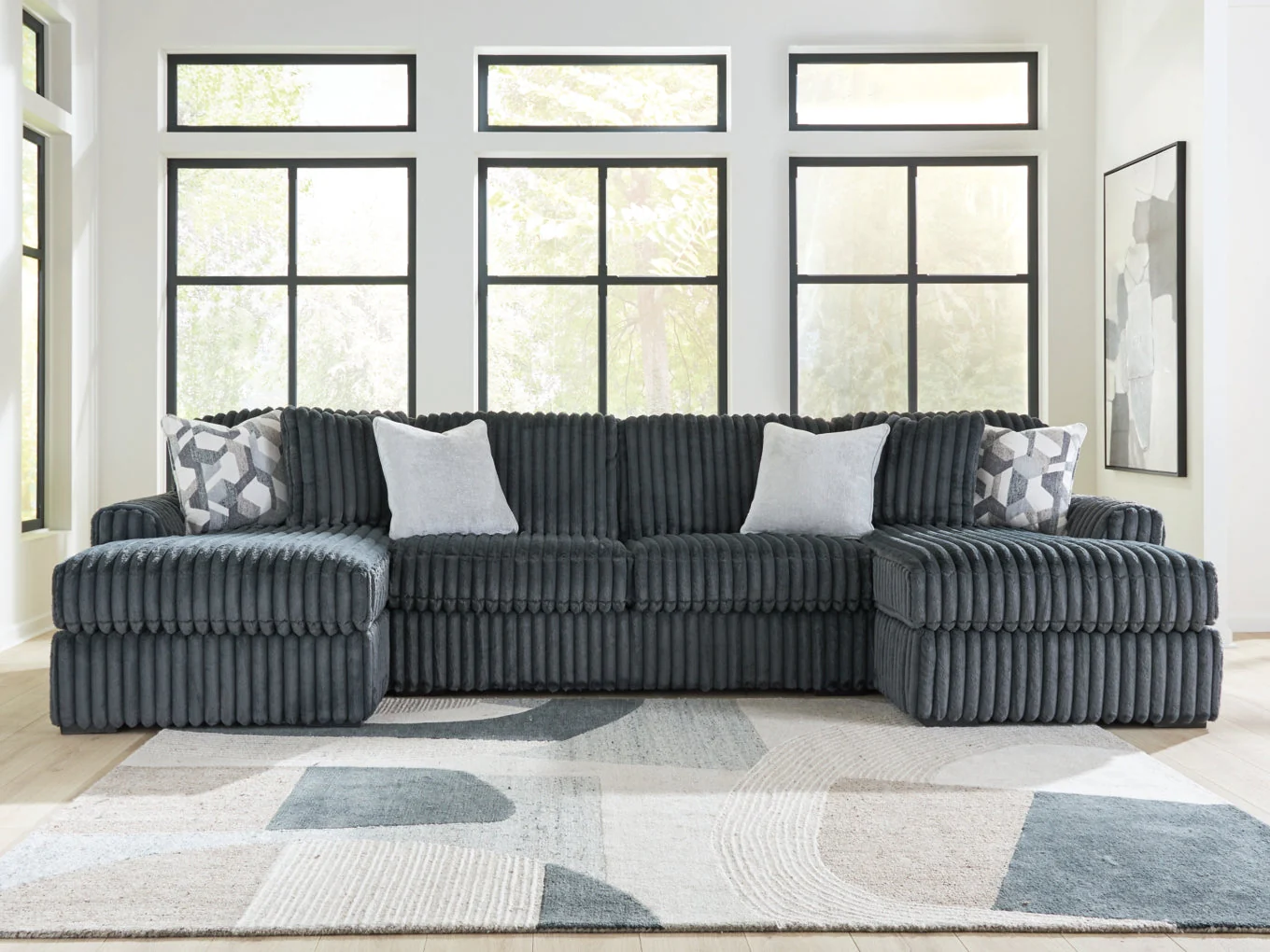 Midnight-Madness 3-Piece Double Chaise Sectional - Image 2