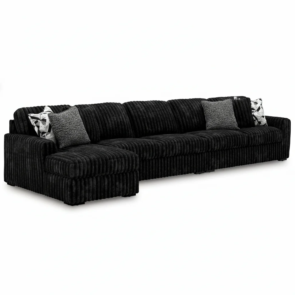 Midnight-Madness 3-Piece Sectional with Chaise