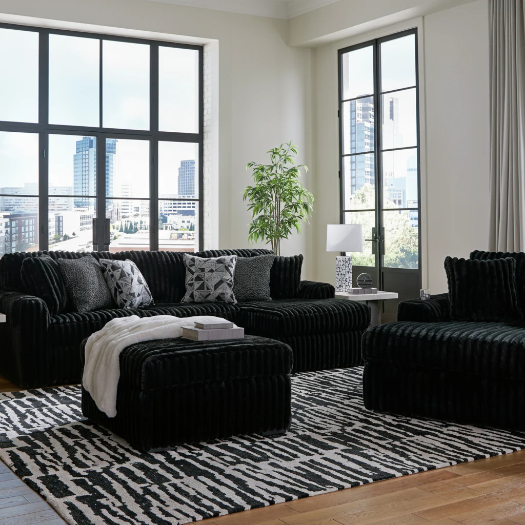 Midnight-Madness 3-Piece Sectional with Chaise - Image 2