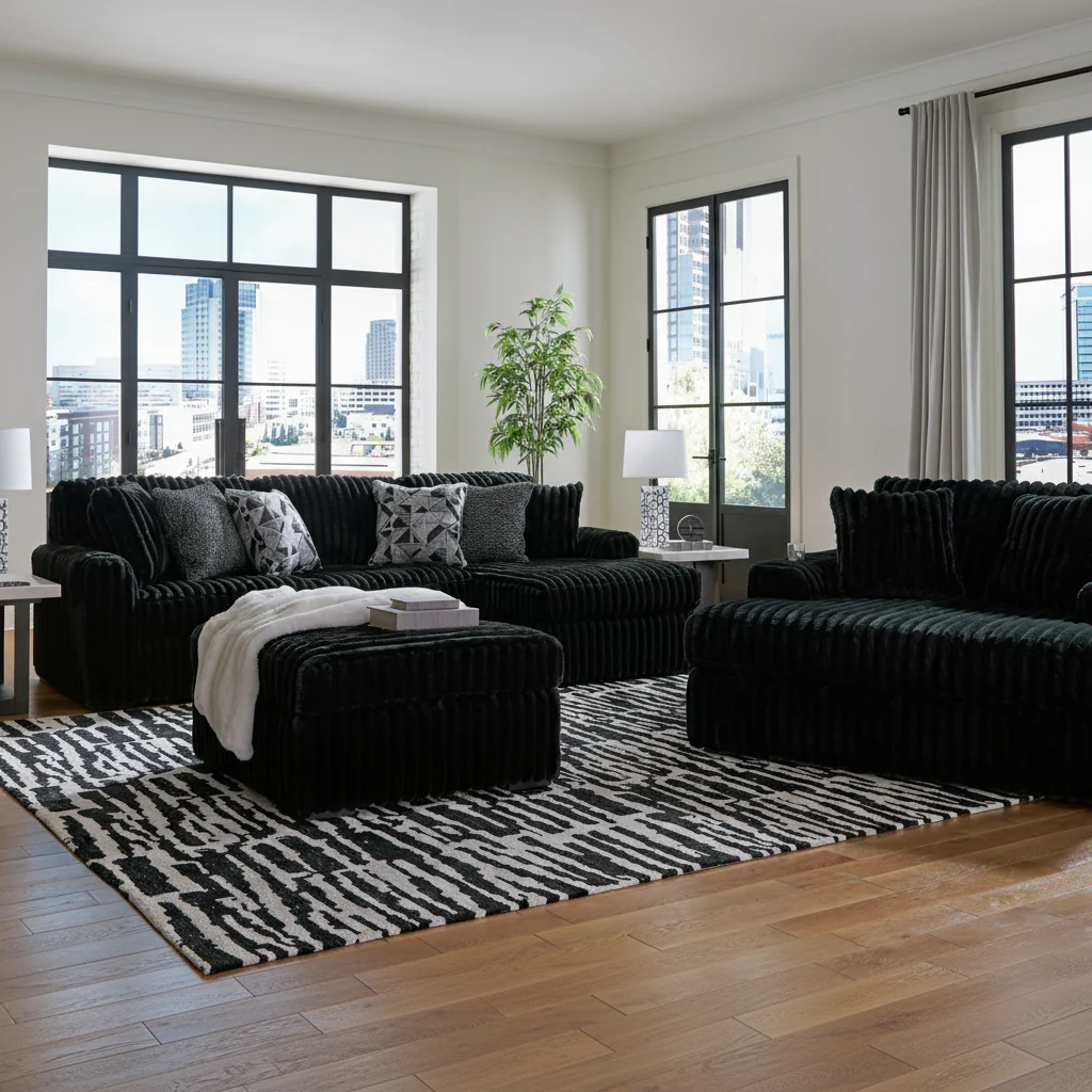 Midnight-Madness 3-Piece Sectional with Chaise - Image 3