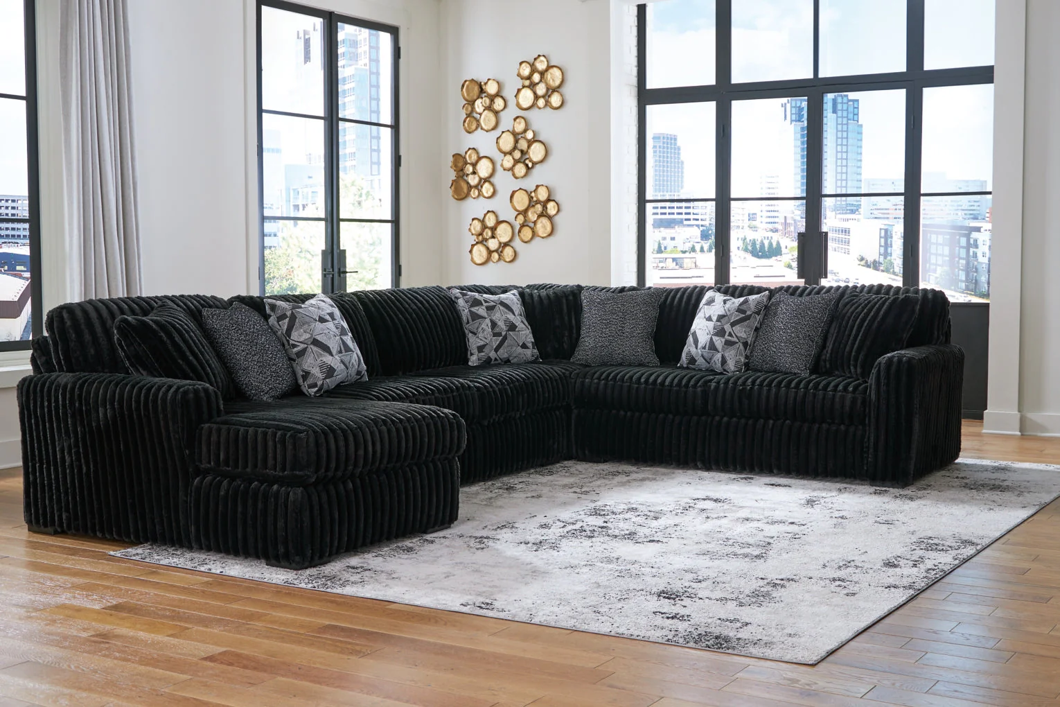Midnight-Madness 4-Piece Sectional with Chaise - Image 3