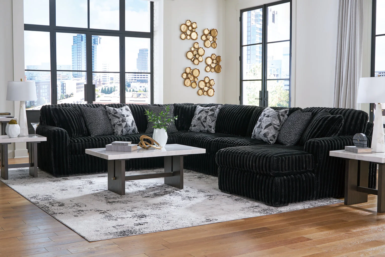 Midnight-Madness 4-Piece Sectional with Chaise - Image 8