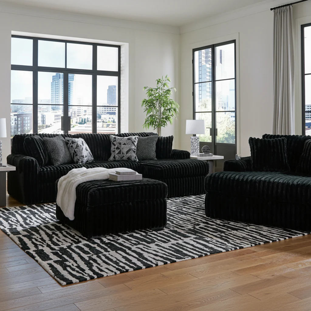 Midnight-Madness 5-Piece Sectional with Chaise - Image 2