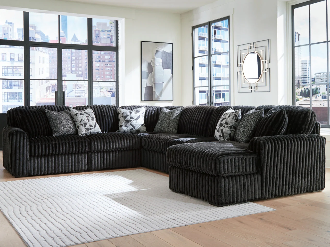 Midnight-Madness 6-Piece Sectional with Chaise - Image 6