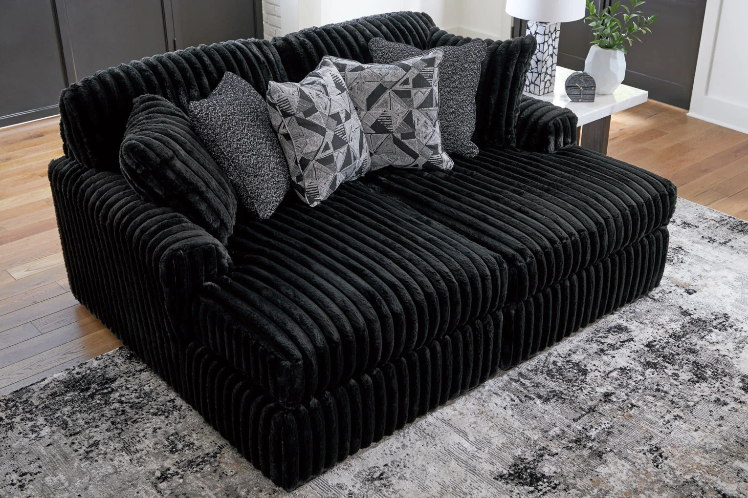 Midnight-Madness Super Chaise Loveseat - Image 4