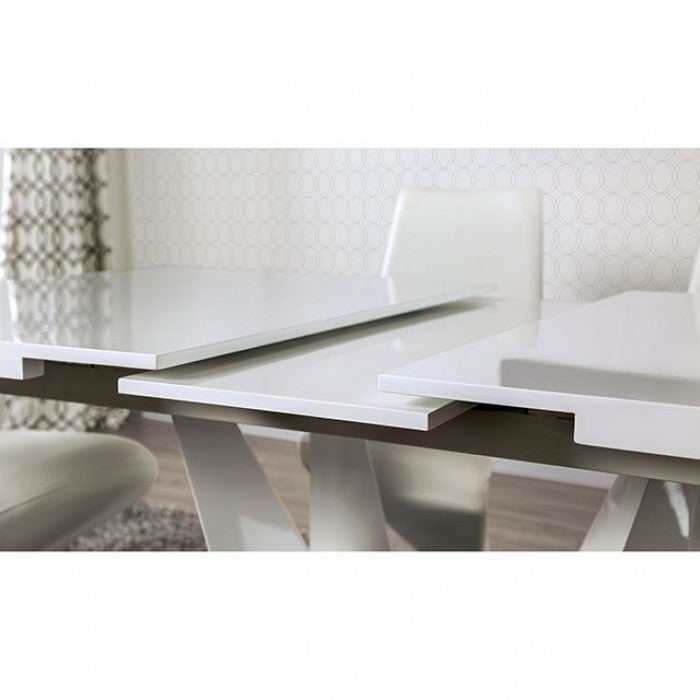 Midvale White & Chrome Dining Room Set / 7pc - Image 8