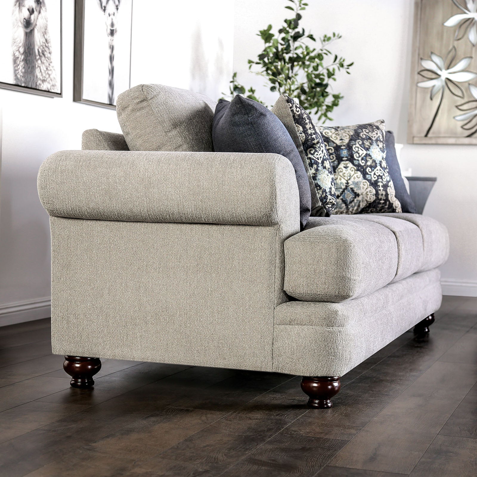 Miramar Beige/Charcoal Loveseat - Image 2