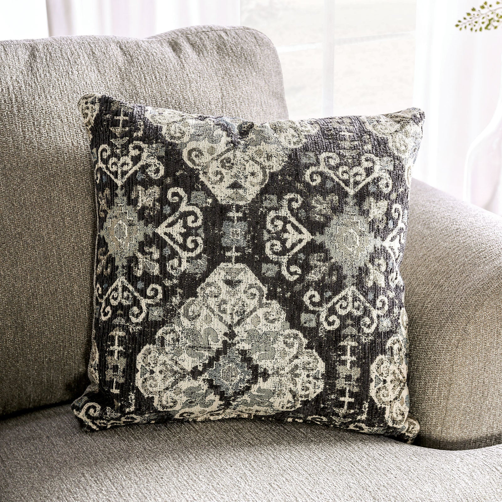 Miramar Beige/Charcoal Loveseat - Image 4