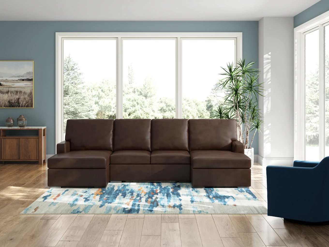 Modern Day 3-Piece Sectional with Double Chaise - Image 2