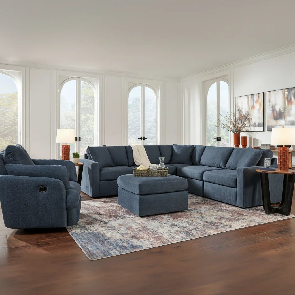 Modmax Premium 4-Piece Sectional with Storage Chaise and Storage Console - Image 7