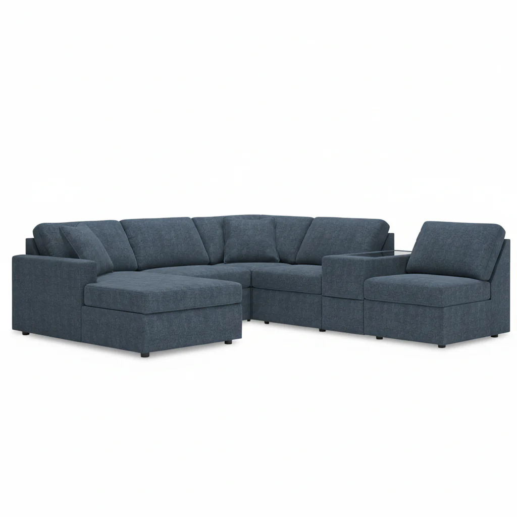 Modmax 6-Piece Sectional with Chaise and Audio Console - Image 2
