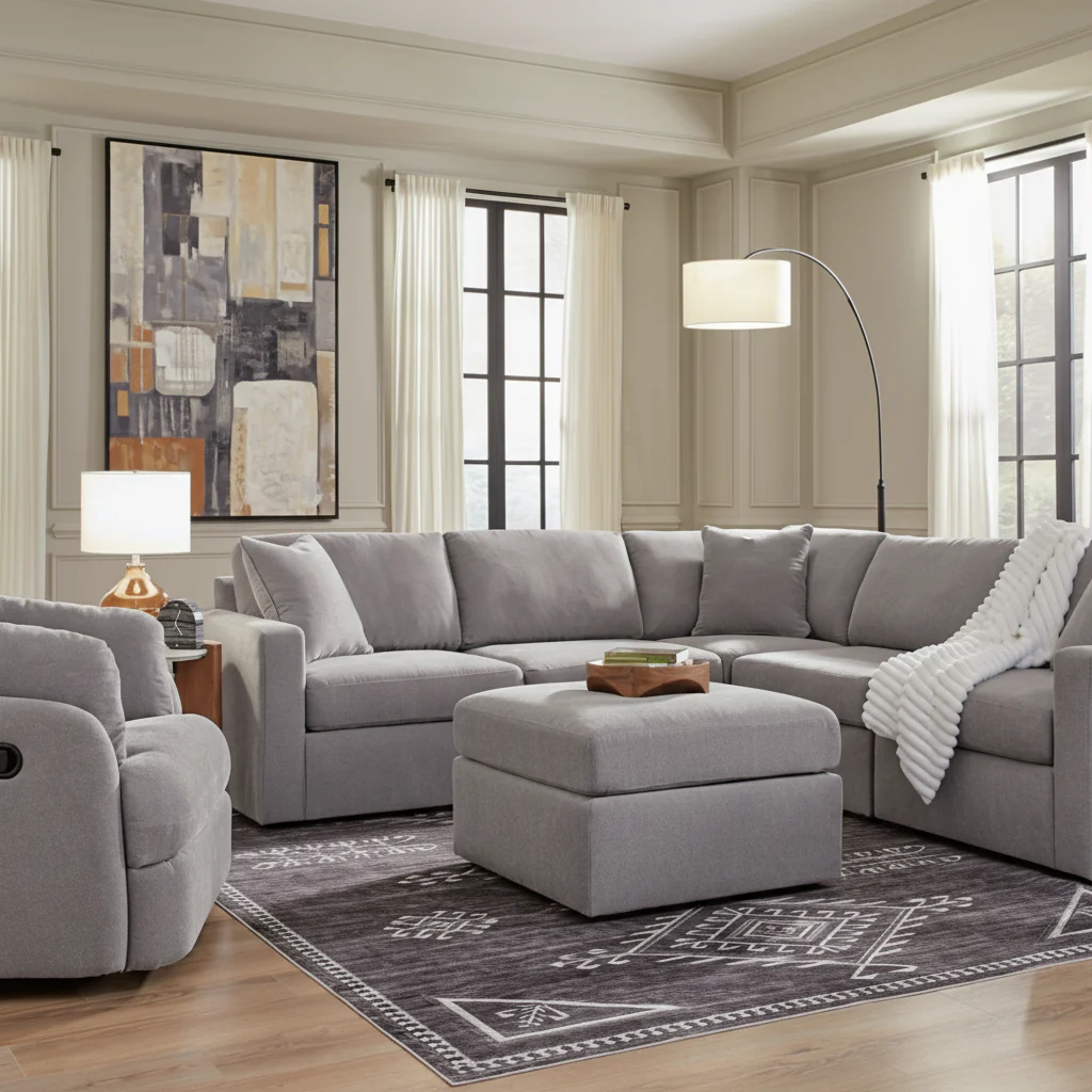 Modmax 6-Piece Sectional with Storage Chaise and Storage Console - Image 11