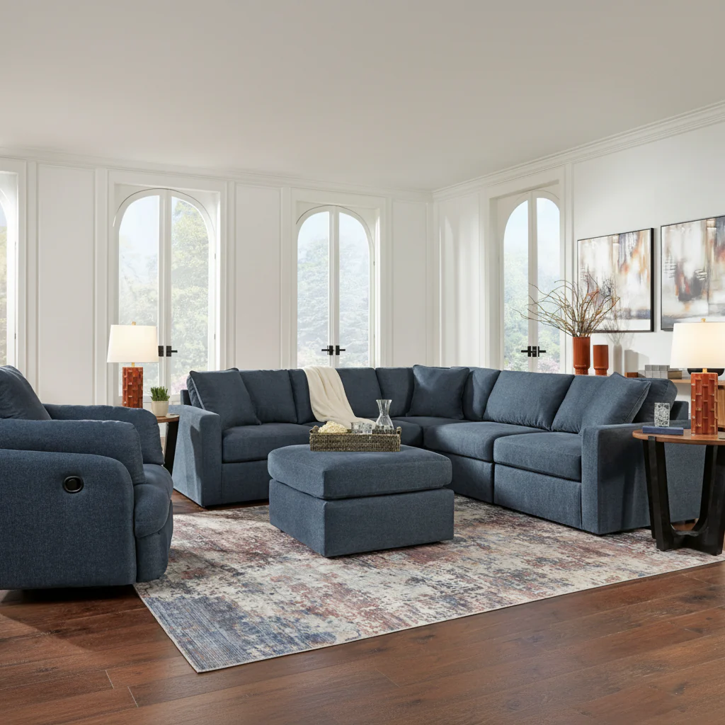 Modmax 6-Piece Sectional with Storage Chaise and Storage Console - Image 14