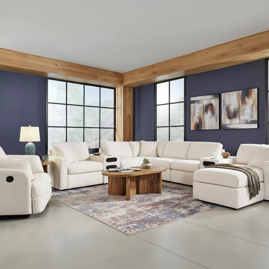 Modmax 6-Piece Sectional with Storage Chaise and Storage Console - Image 7