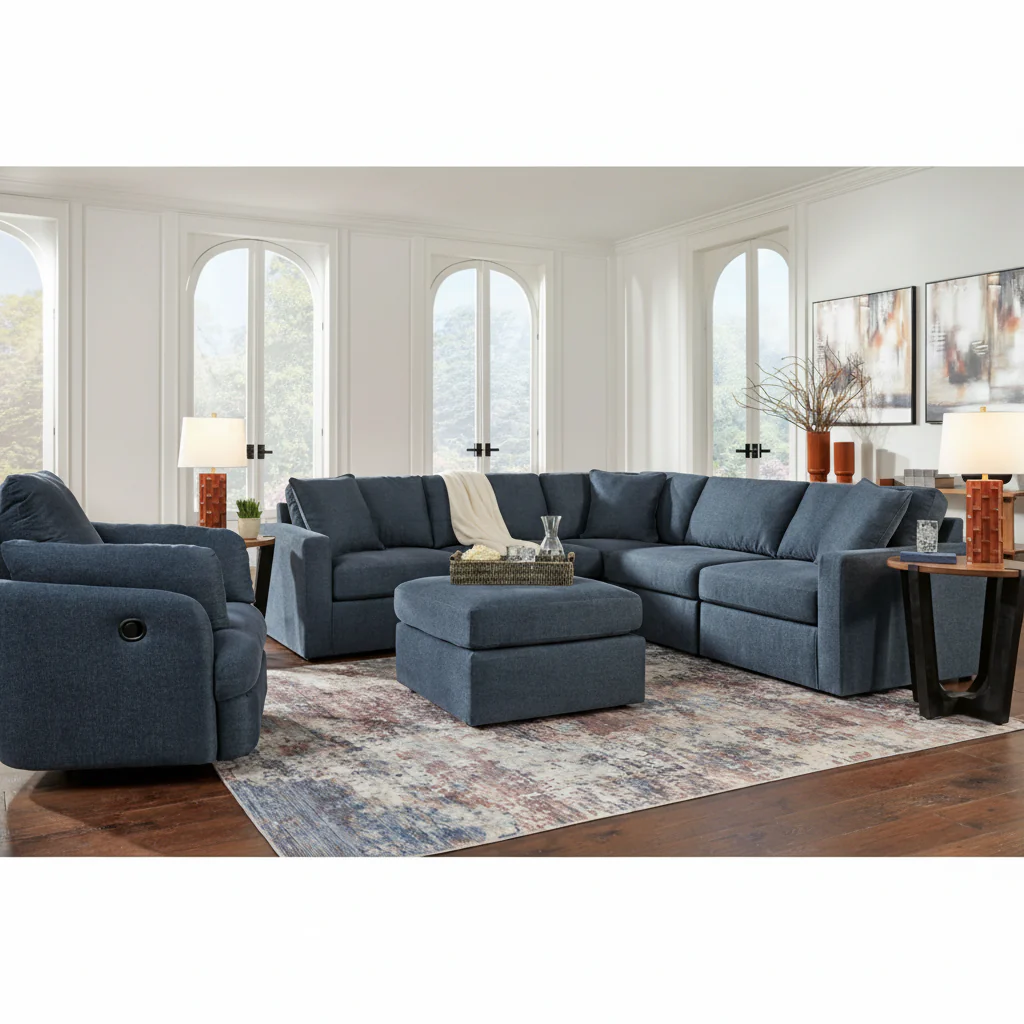 Modmax 8-Piece Double Storage Chaise Sectional with Audio and Storage Consoles - Image 4