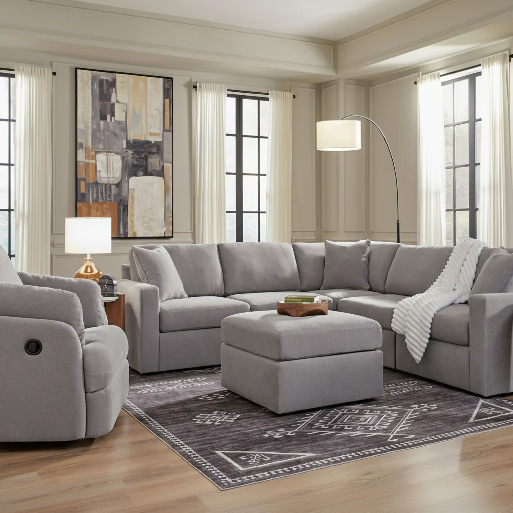 Modmax 8-Piece Sectional with Storage Chaise and Audio Consoles - Image 6
