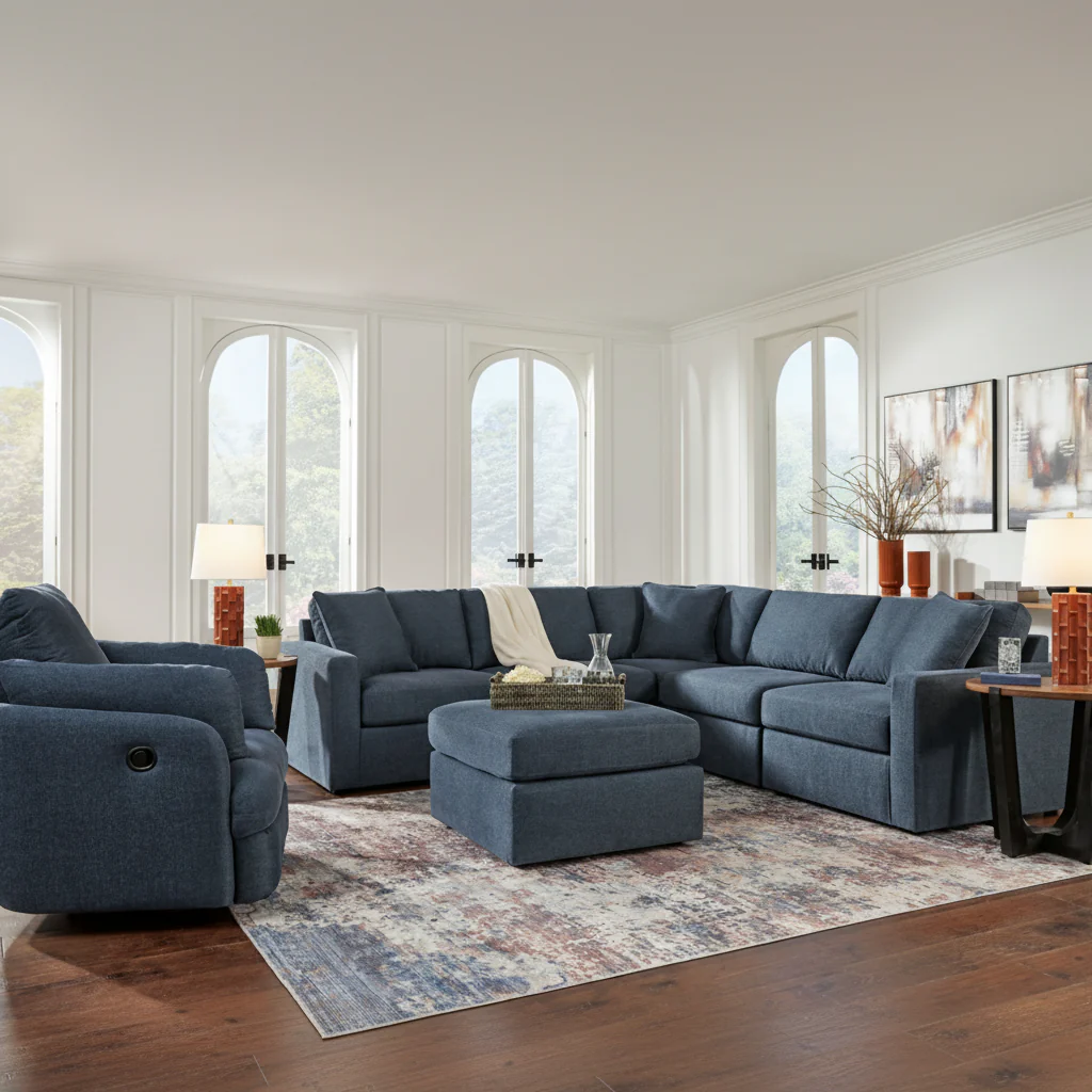 Modmax 8-Piece Sectional with Storage Chaise and Audio Consoles - Image 8