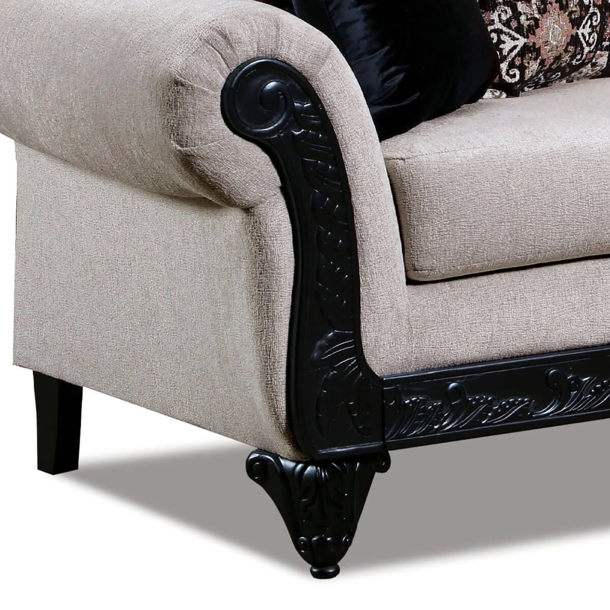 Molfetta Light Brown & Black Loveseat - Image 2