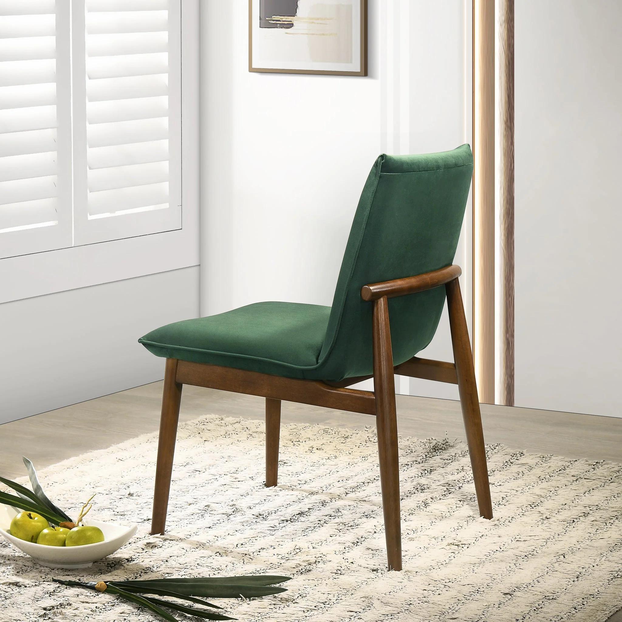 Monza Dark Green Velvet Dining Chair (Set Of 2) - Image 5
