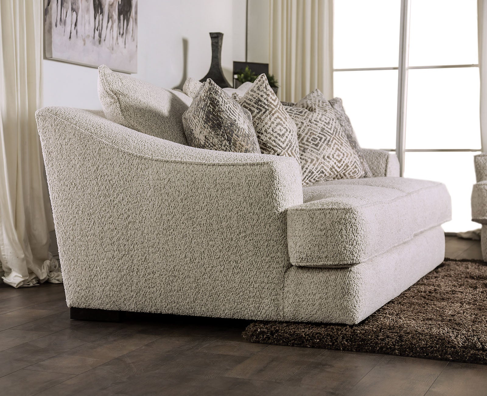Moorpark Off-White Loveseat - Image 2