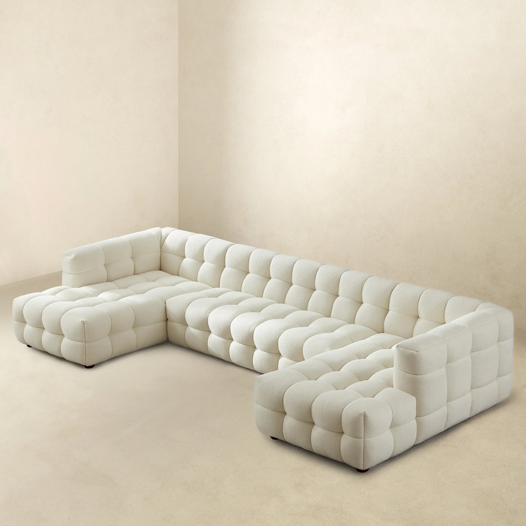 Morrison U Shape Corner Sofa - Cream Boucle - Image 3