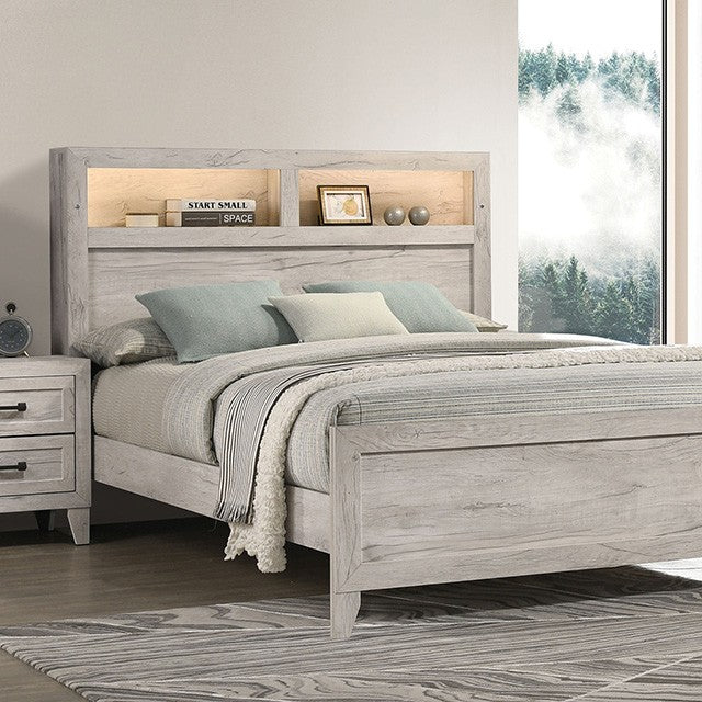 Mysen White Wash 5 Pc. Queen Bedroom Set w/ 2NS - Image 2
