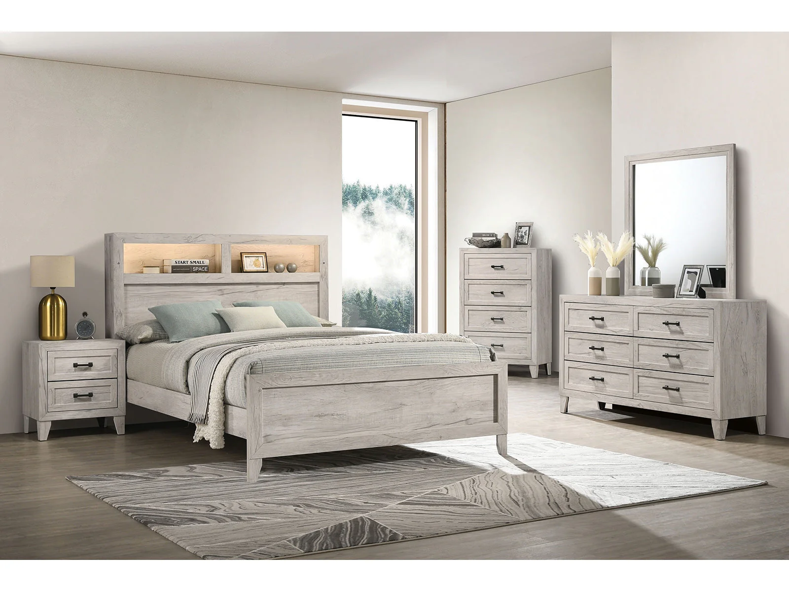 Mysen White Wash Full Bed - Image 2