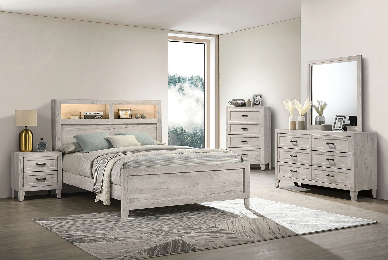 Mysen White Wash Mirror - Image 2