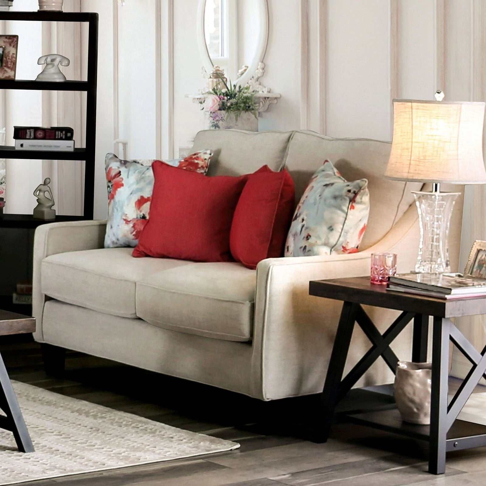 Nadene Ivory Stationary Sofa & Loveseat 2pc - Image 3