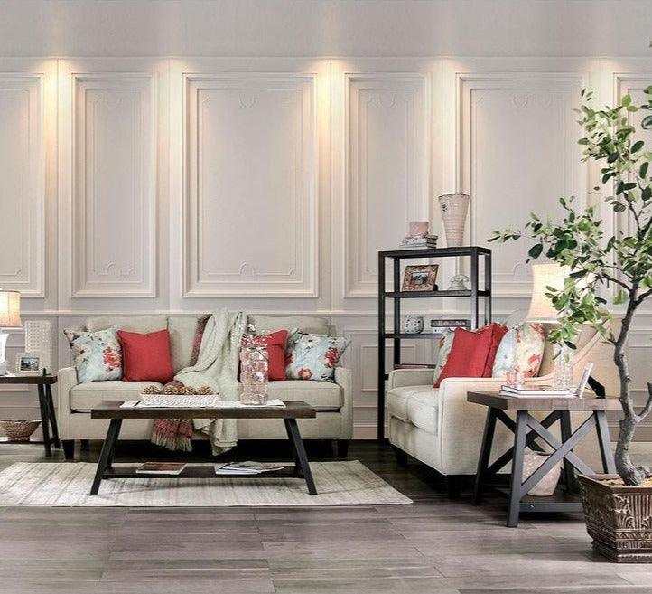 Nadene Ivory Stationary Sofa & Loveseat 2pc - Image 4