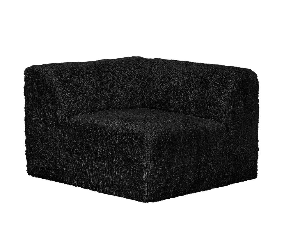 Nappi Black Large L-Sectional w/ Ottoman - Image 5