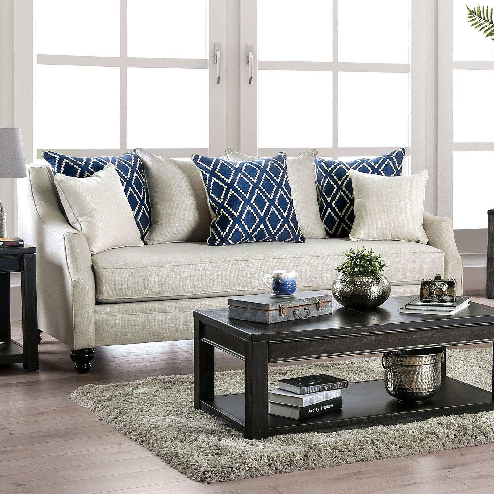 Nefyn Ivory Stationary Sofa & Loveseat 2pc - Image 2