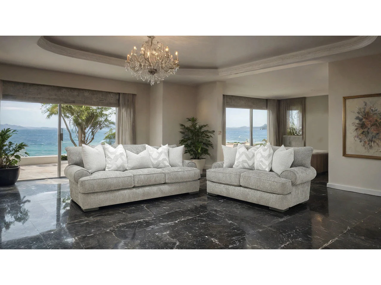 Nerone Gray Sofa & Loveseat