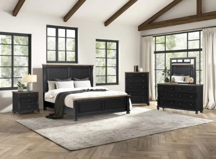 Neue Mills Black/Rustic Oak Chest - Image 2